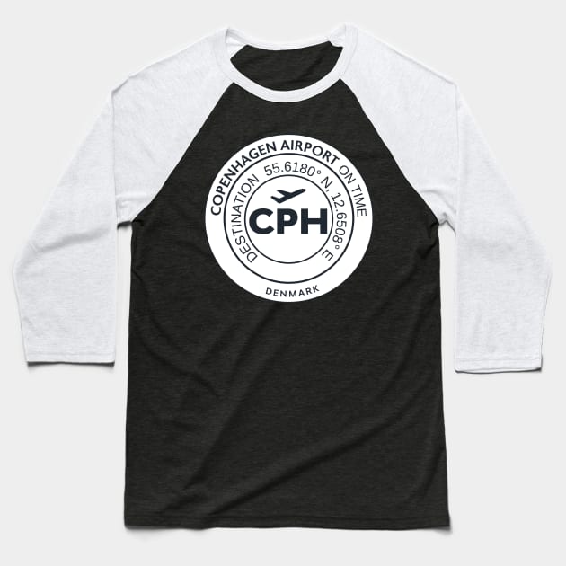 Airport code CPH Copenhagen Baseball T-Shirt by Woohoo